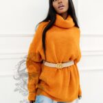 Sweter golf oversize Haat Pomarańczowy