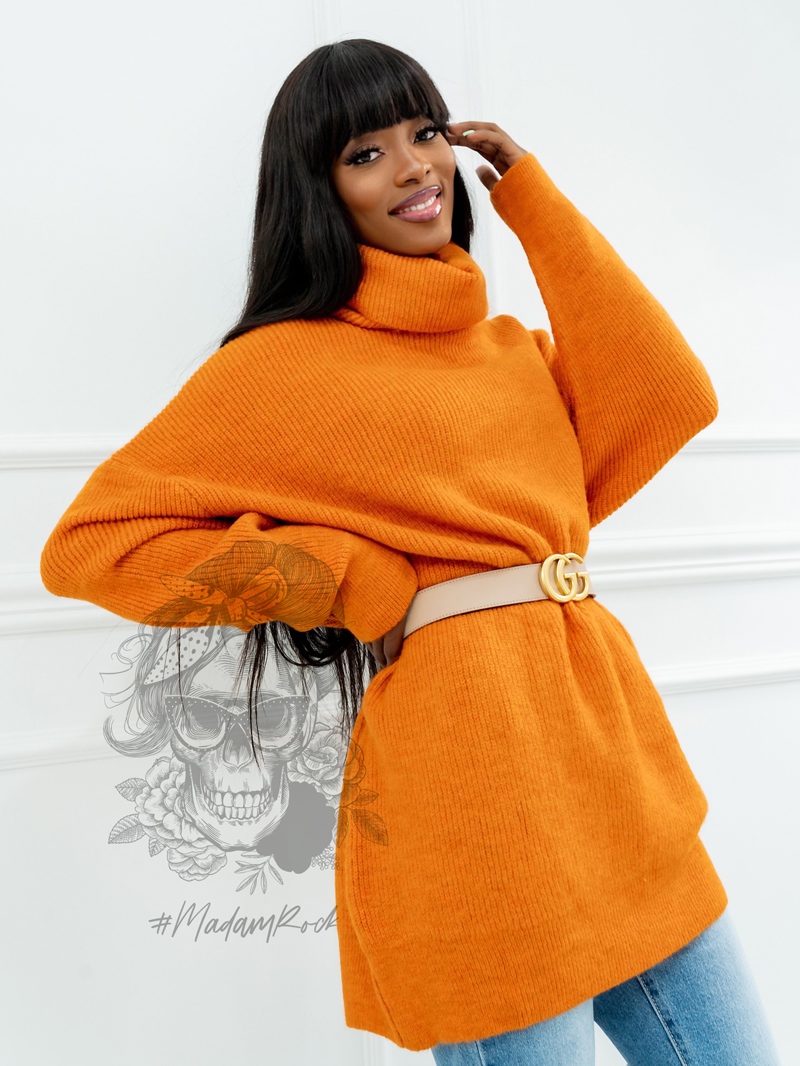 Sweter golf oversize Haat Pomarańczowy