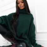 Sweter golf oversize Haat butelowa zieleń