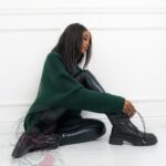 Sweter golf oversize Haat butelowa zieleń