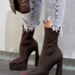 Botki lycra Rock Omens brązowe