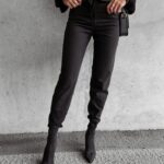 Spodnie z wysokim stanem GIOLA OLAVOGA czarne