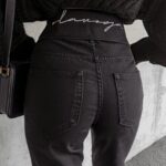 Spodnie z wysokim stanem GIOLA OLAVOGA czarne