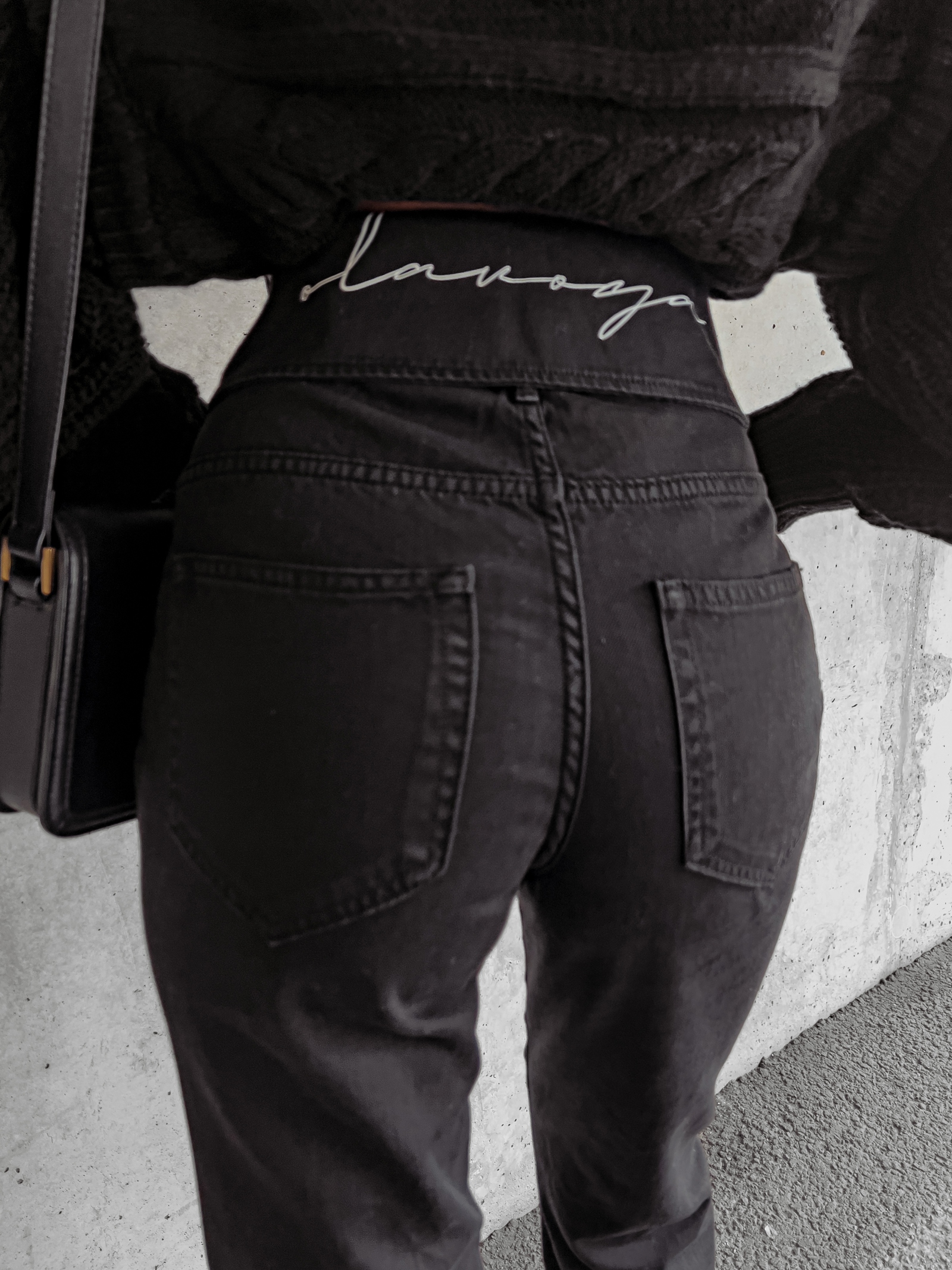 Spodnie z wysokim stanem GIOLA OLAVOGA czarne Spodnie z wysokim stanem GIOLA OLAVOGA czarne