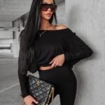 Komplet damski dzianinowy DELLA OLAVOGA czarny