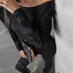 Komplet damski dzianinowy DELLA OLAVOGA czarny