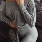 Komplet damski dzianinowy DELLA OLAVOGA szary