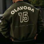 Kurtka męska bomberka BASEBALL MEN OLAVOGA khaki