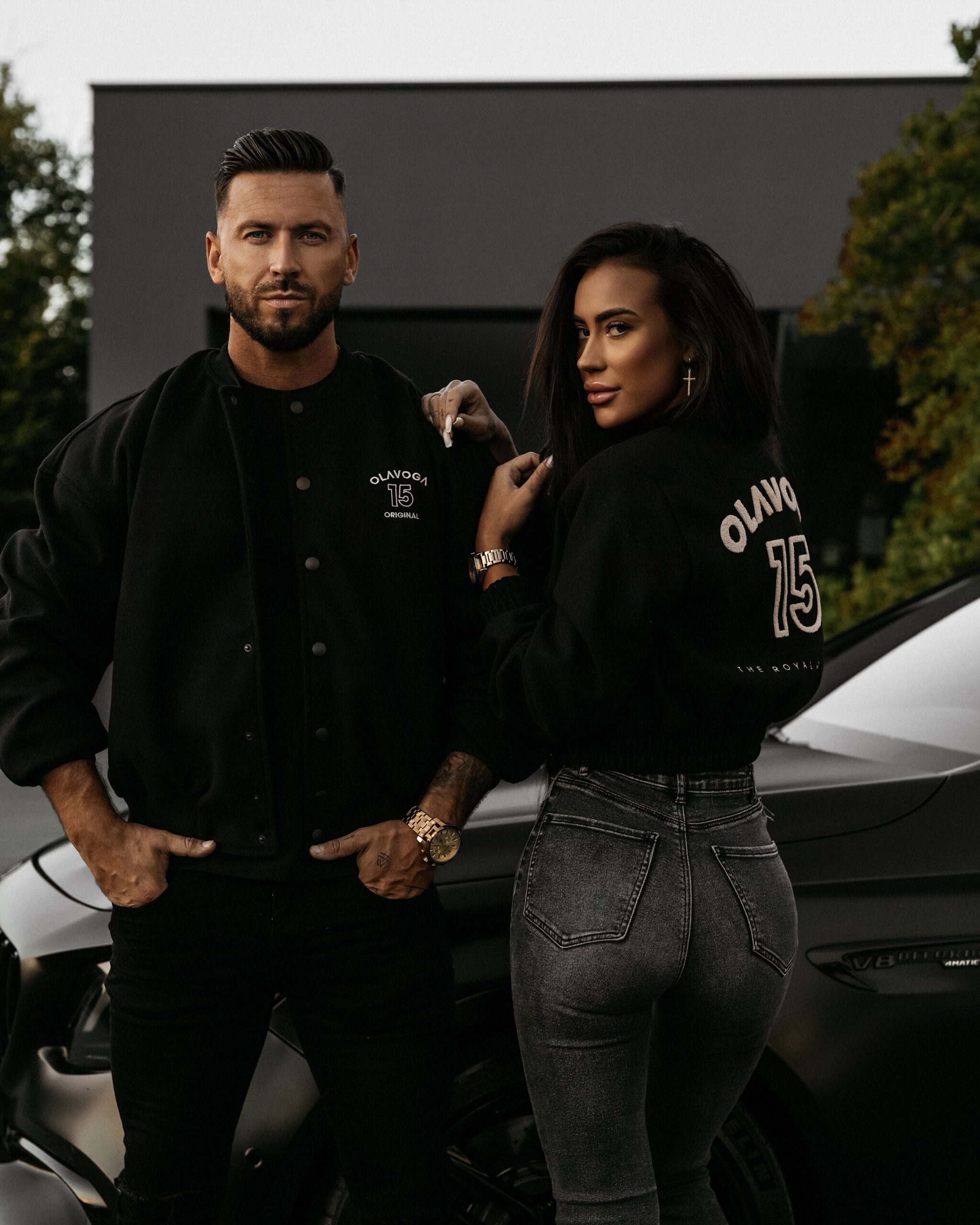 Kurtka męska bomberka BASEBALL MEN OLAVOGA czarna