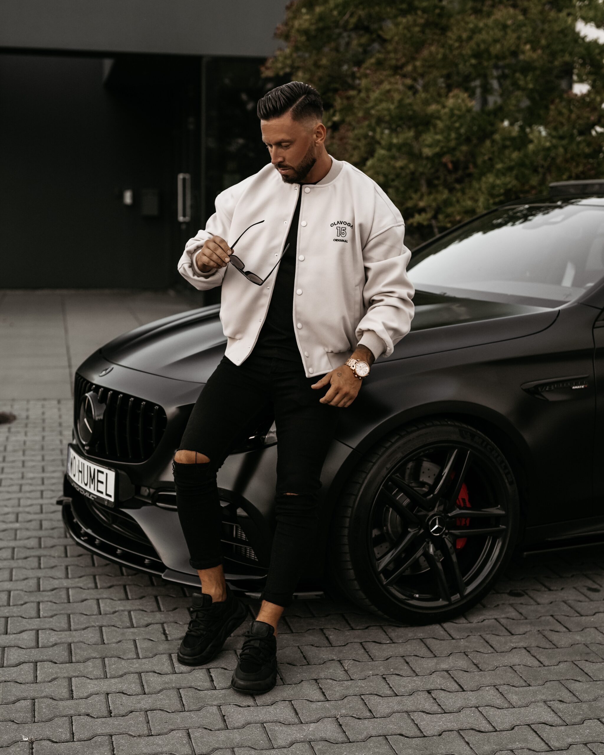 Kurtka męska bomberka BASEBALL MEN OLAVOGA beżowa