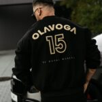 Kurtka męska bomberka BASEBALL MEN OLAVOGA czarna