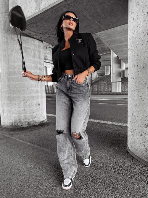 Kurtka przejściowa bomberka BASEBALL OLAVOGA czarna