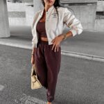 Kurtka przejściowa bomberka BASEBALL OLAVOGA beżowa