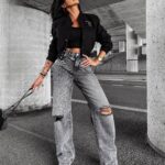 Kurtka przejściowa bomberka BASEBALL OLAVOGA czarna