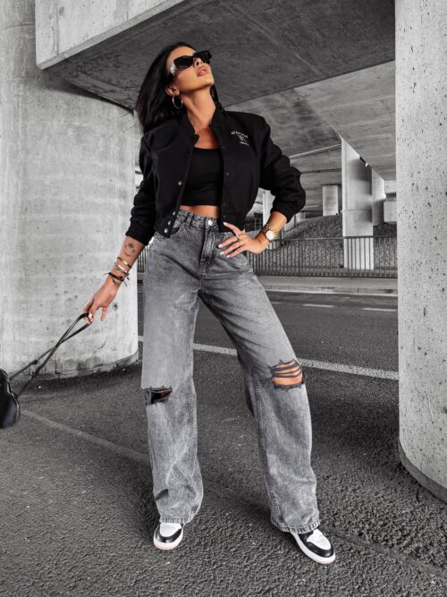 Kurtka przejściowa bomberka BASEBALL OLAVOGA czarna