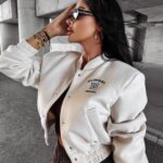 Kurtka przejściowa bomberka BASEBALL OLAVOGA beżowa