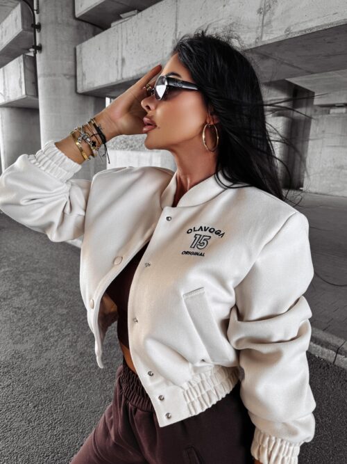 Kurtka przejściowa bomberka BASEBALL OLAVOGA beżowa