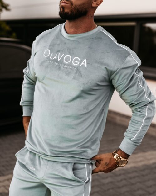 Dres męski welurowy DRESSY MEN OLAVOGA mięta