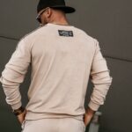 Dres męski welurowy DRESSY MEN OLAVOGA beżowy