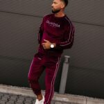 Dres męski welurowy DRESSY MEN OLAVOGA bordowy