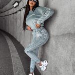 Komplet dres welurowy damski DRESSY OLAVOGA mięta