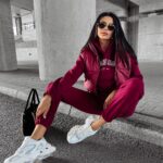 Dres damski ocieplany HONESTY OLAVOGA bordowy