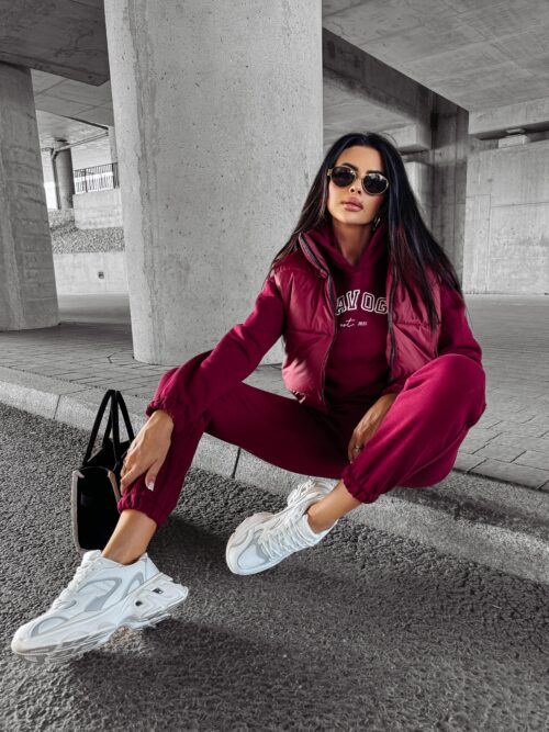 Dres damski ocieplany HONESTY OLAVOGA bordowy