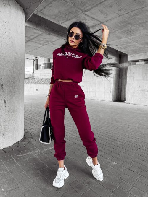 Dres damski ocieplany HONESTY OLAVOGA bordowy