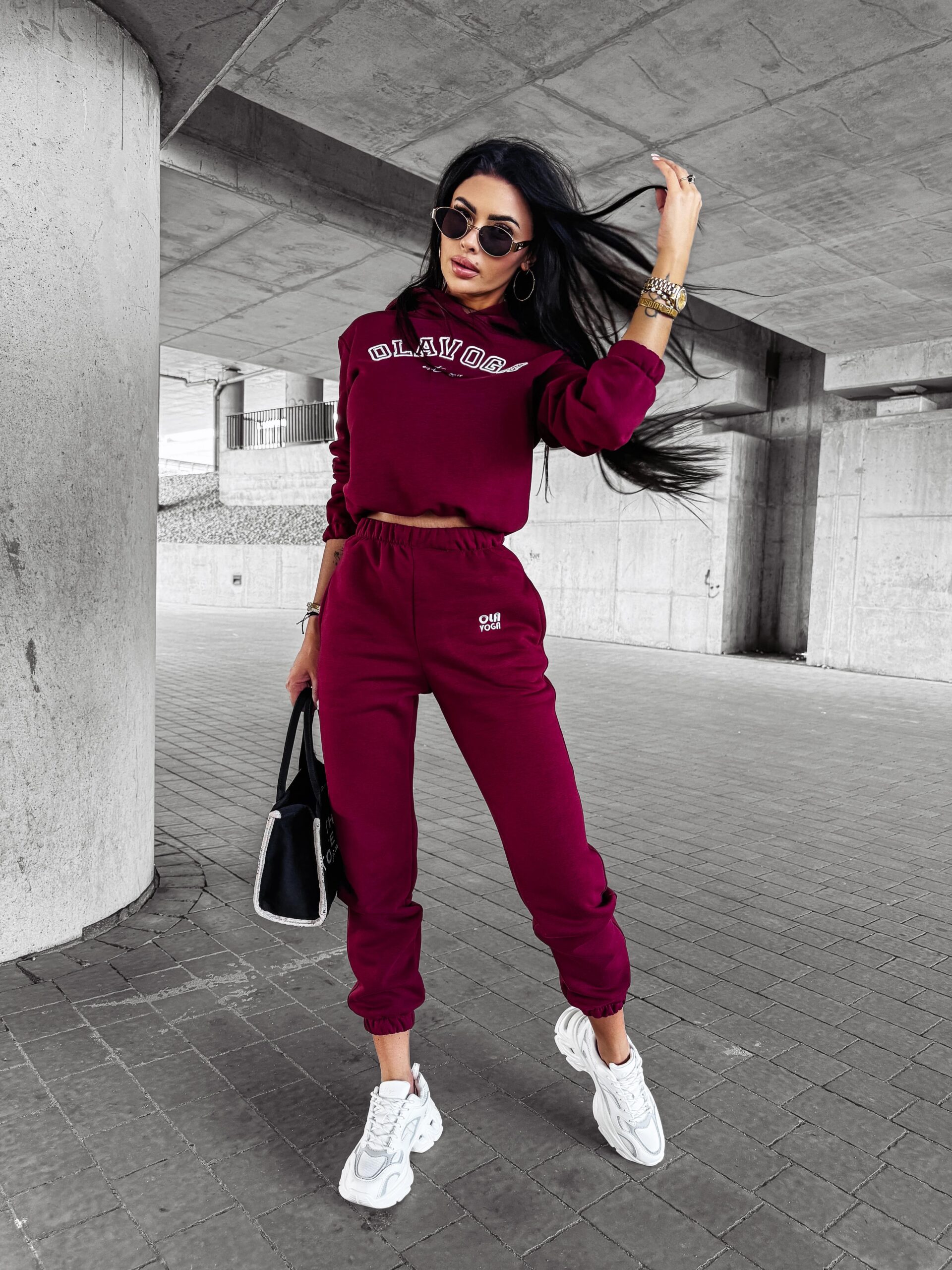 Dres damski ocieplany HONESTY OLAVOGA bordowy