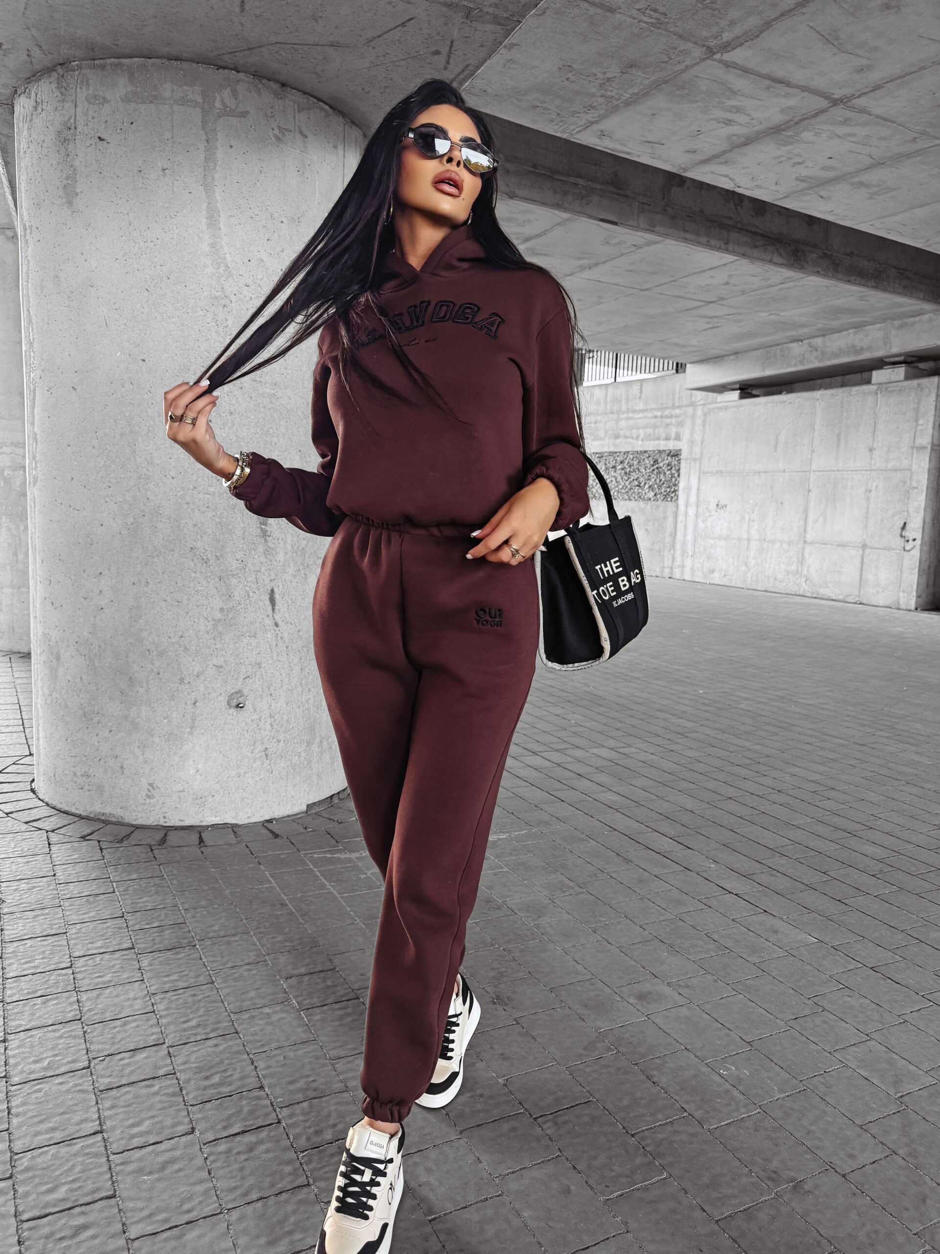 Dres damski ocieplany HONESTY OLAVOGA czekolada