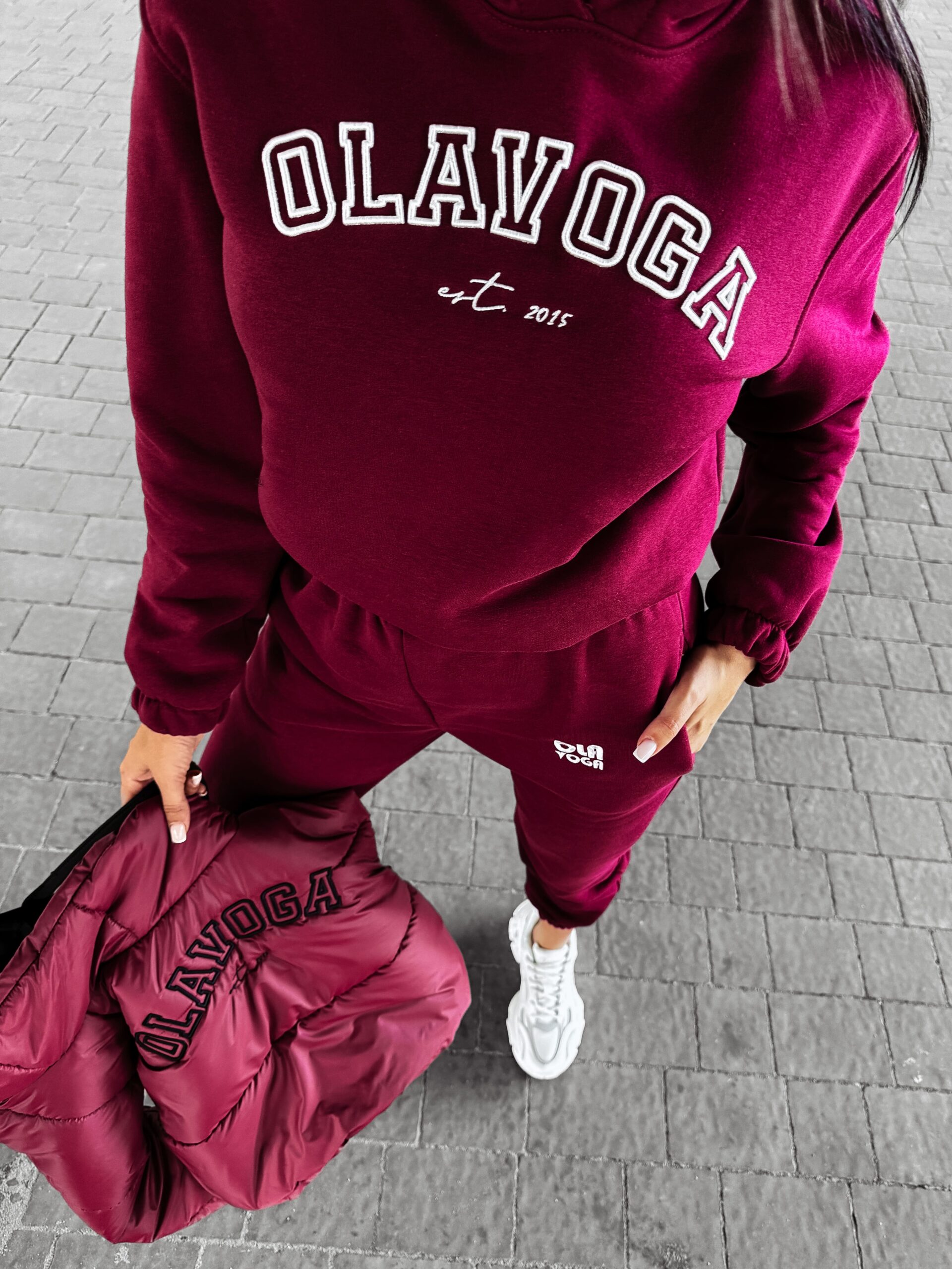 Dres damski ocieplany HONESTY OLAVOGA bordowy