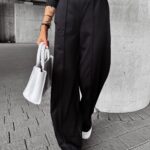 Spodnie z szeroką nogawką LAUREL OLAVOGA czarne