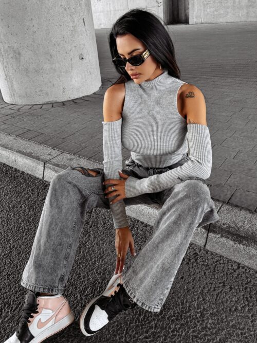 Top prążkowany FLIGHT OLAVOGA szary