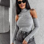 Top prążkowany FLIGHT OLAVOGA szary