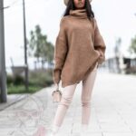 Sweter golf oversize Haat karmelowy