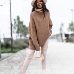 Sweter golf oversize Haat karmelowy