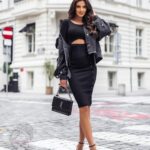 Sukienka prążkowana OlgaM czarna