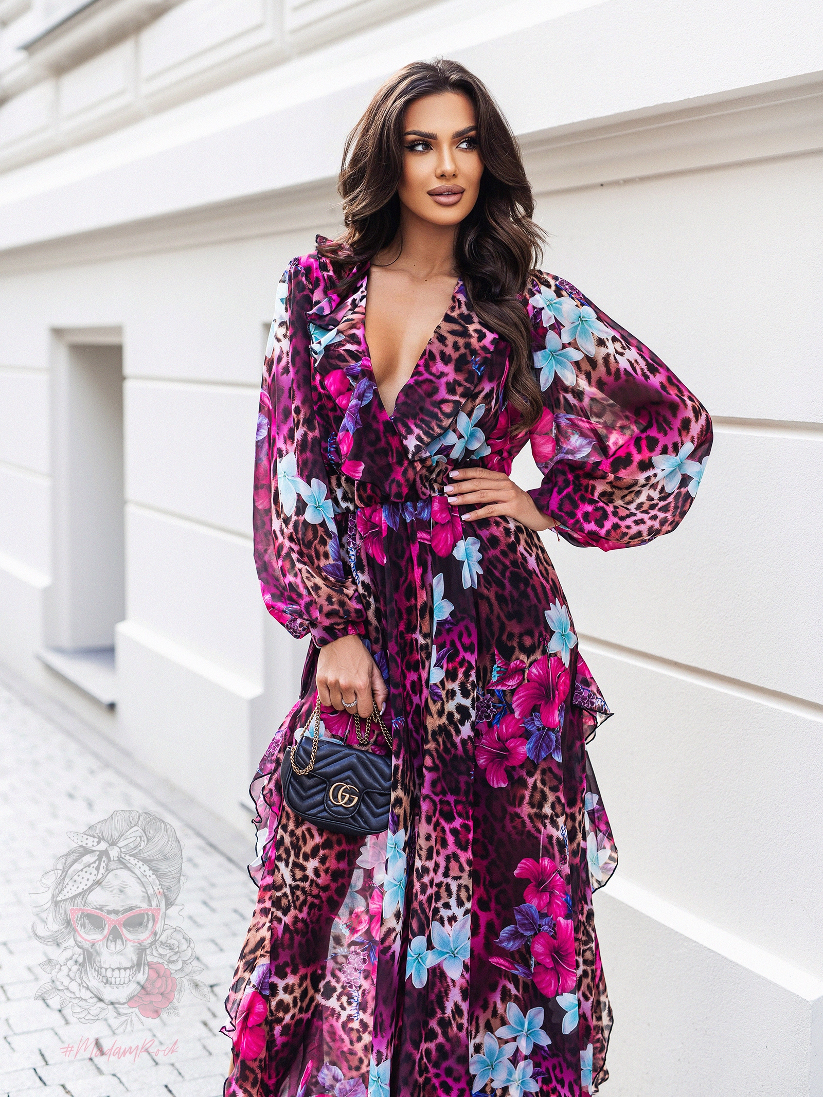 Kombinezon NB Flopans panterka róż Kombinezon NB Flopans panterka róż