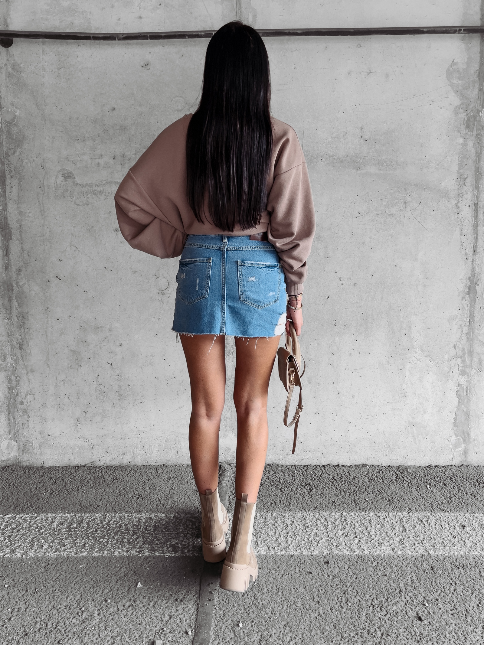 Spódniczka jeansowa mini NOVA OLAVOGA niebieska