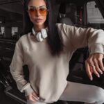 Bluza dresowa gładka BETSY OLAVOGA beżowa