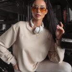 Bluza dresowa gładka BETSY OLAVOGA beżowa