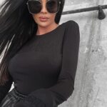 Body dopasowane z aplikacją Fire Ola Voga czarne