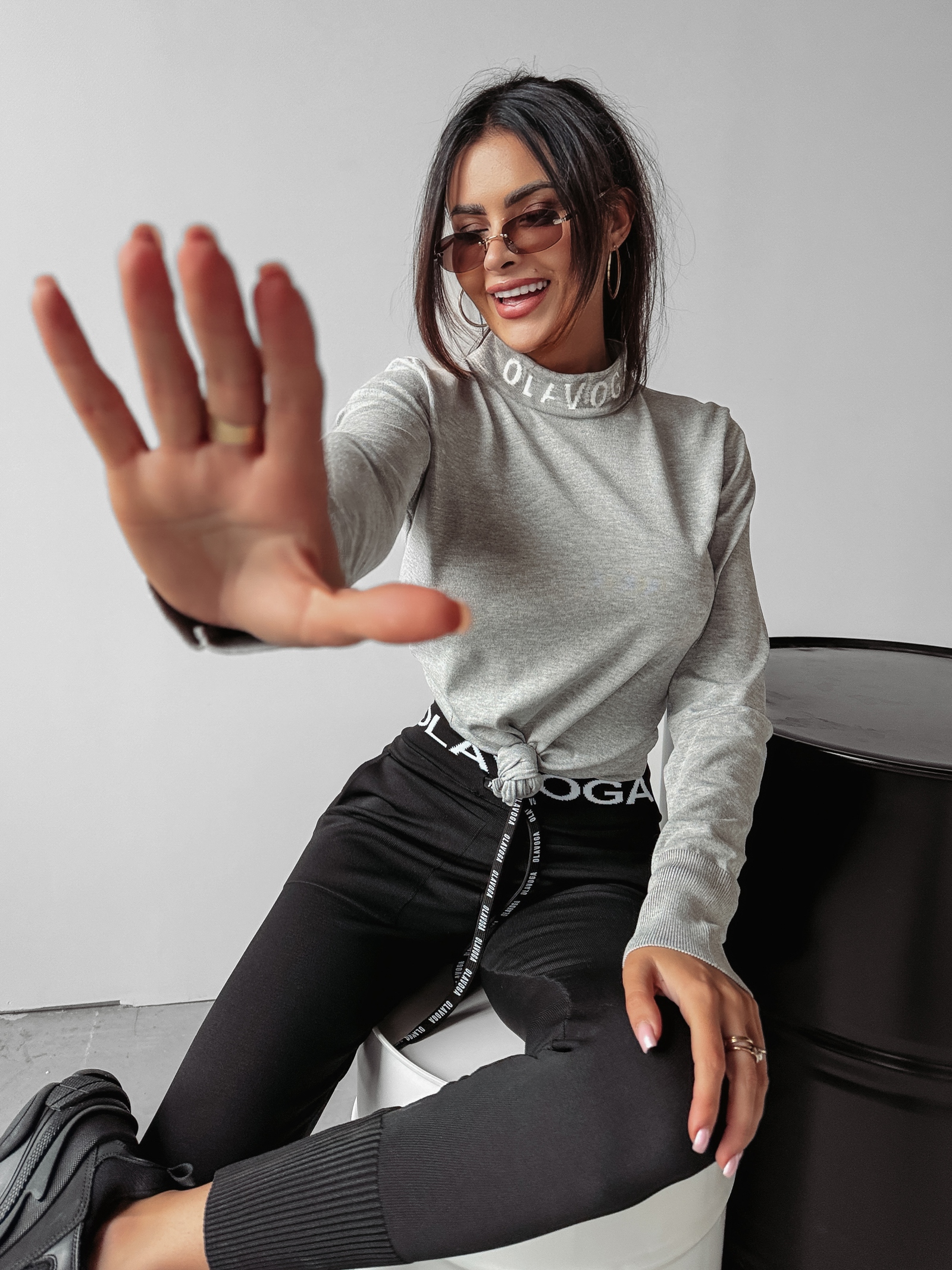 Sweter casualowy z półgolfem CATCH OLAVOGA j.szary