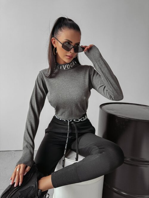 Sweter casualowy z półgolfem CATCH OLAVOGA c.szary