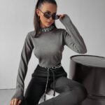 Sweter casualowy z półgolfem CATCH OLAVOGA c.szary