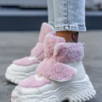 Botki z barankiem Madam Dobbs pudrowe