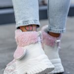 Botki z barankiem Madam Dobbs pudrowe