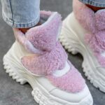 Botki z barankiem Madam Dobbs pudrowe