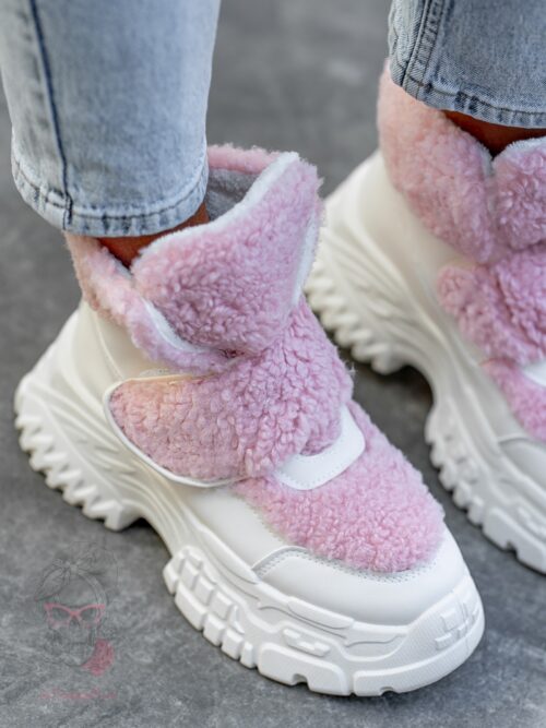 Botki z barankiem Madam Dobbs pudrowe