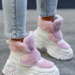 Botki z barankiem Madam Dobbs pudrowe